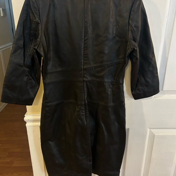 ANTONIO MELANI NWT Black Leather Dress - Picture 5 of 7